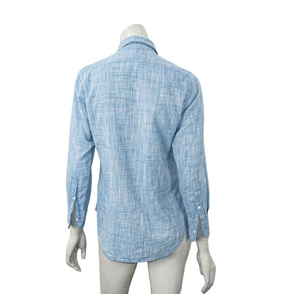 NILI LOTAN Women's Long Sleeve Button up Shirt lightweight blue cotton Sz S - Picture 4 of 7
